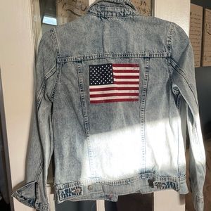 HP! Old Navy American Flag Light Wash Jacket Small